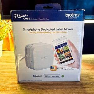 Brother PTP300BT P-Touch Cube Smartphone Label Maker, Bluetooth Wireless Tech